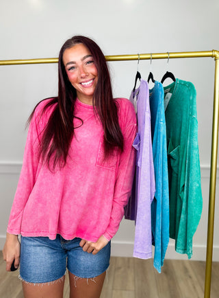 Zenana Casual Upgrade Rayon Blend Long Sleeve Top - 4 colors!