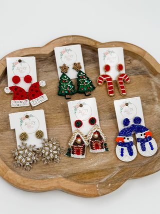 Pop of Holiday Beaded Drop Earrings - 6 options!