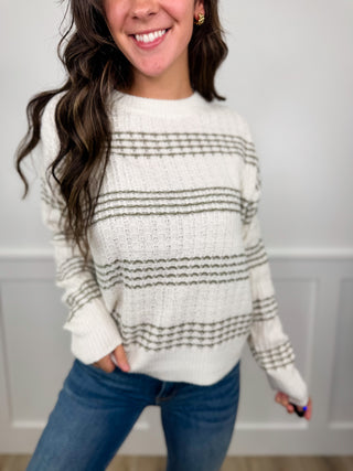 Work For it Knit Long Sleeve Ivory Avery Mae Sweater Top - 2 colors!