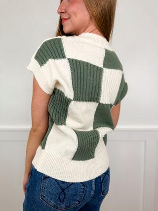 Just Checking it Out Knit Short Sleeve Avery Mae Sweater Top - 2 colors!