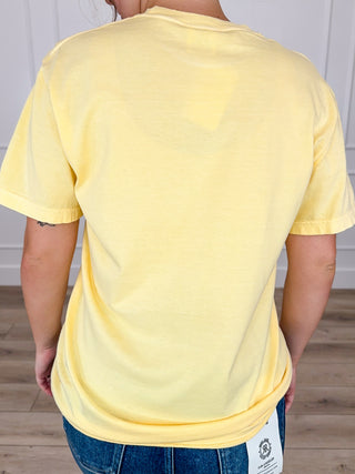 From My Head To-Ma-Toes Cotton Short Sleeve Yellow Avery Mae Graphic Tee Shirt (Comfort Colors)