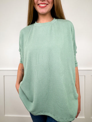 A New Level Ribbed Short Sleeve Avery Mae Top - 4 colors!