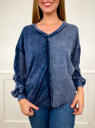 Outside Voices Cotton Long Sleeve Avery Mae Top - 2 colors!
