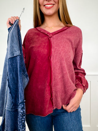 Outside Voices Cotton Long Sleeve Avery Mae Top - 2 colors!