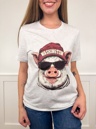 Two Game Day Gear Cotton Blend Short Sleeve Grey Avery Mae Graphic Tee Shirt- 10 options!