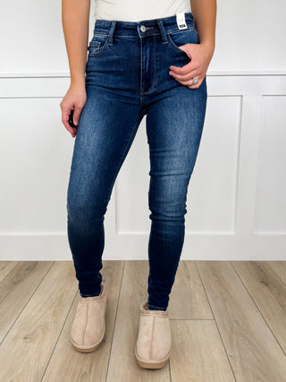 Judy Blue Haven Mid Rise Thermal Skinny Dark Wash Jeans