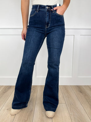 Judy Blue Ayla High Rise Flare Dark Wash Jeans