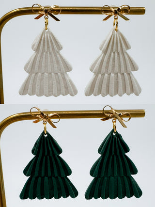 Festive Pine Clay Drop Earrings - 2 colors!