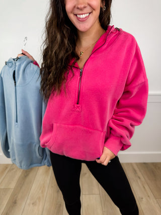 New Perspectives Cotton Blend Long Sleeve Avery Mae Half Zip Hoodie Sweatshirt - 4 colors!