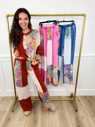 Back to the Beginning High Rise Cotton Wide Leg Avery Mae Bottoms - 3 colors!