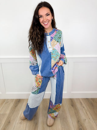 Back to the Beginning High Rise Cotton Wide Leg Avery Mae Bottoms - 3 colors!