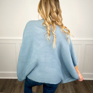 Can't Be Bothered Knit 3/4 Sleeve Avery Mae Poncho Top - 4 colors!