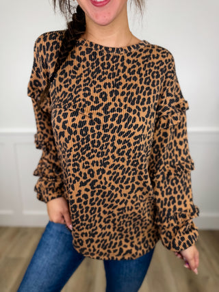 Taking a Tour Ribbed Long Sleeve Leopard Avery Mae Top - 2 colors!