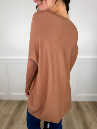 Your Choice Knit Long Sleeve Avery Mae Tunic Sweater Top - 2 colors!