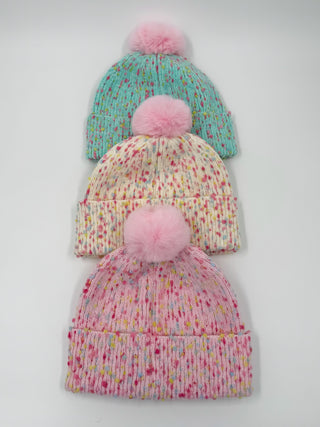 Confetti Faux Fur Pom Beanie - 3 options!
