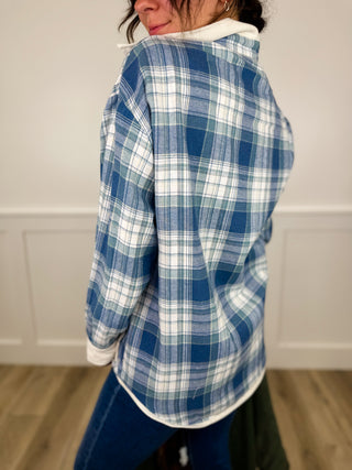 This or That Ribbed Long Sleeve Reversible Avery Mae Flannel - 2 colors!
