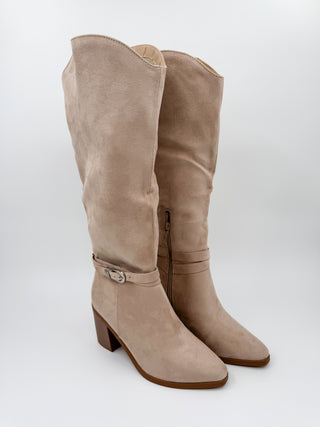 Lost Chances Faux Suede Oat Tall Boots