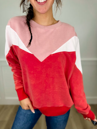 White Birch Time to Realize Cotton Long Sleeve Red Top