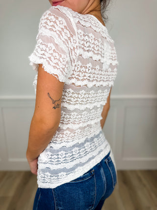 Simply Misunderstood Lace Short Sleeve Avery Mae Top - 2 colors!