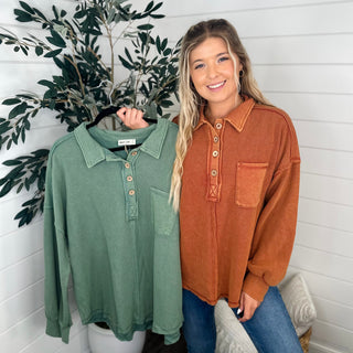 Can't Admit it Cotton Blend Long Sleeve Avery Mae Pullover - 2 colors!