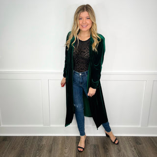 Just a Dream Velvet Long Sleeve Avery Mae Cardigan - 2 colors!