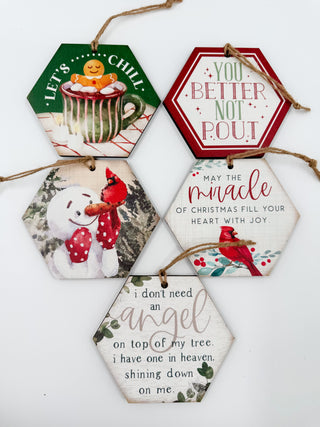 Christmas Vibes Wood Ornament - 5 options!