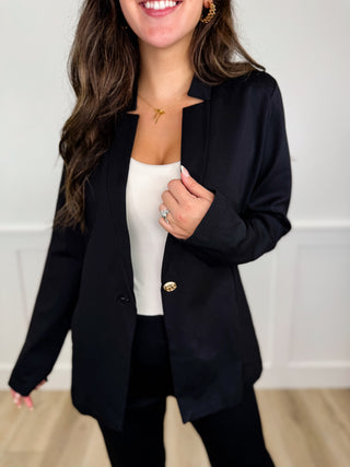 Dear Scarlett Party Running Rayon Blend Long Sleeve Blazer - 2 colors!