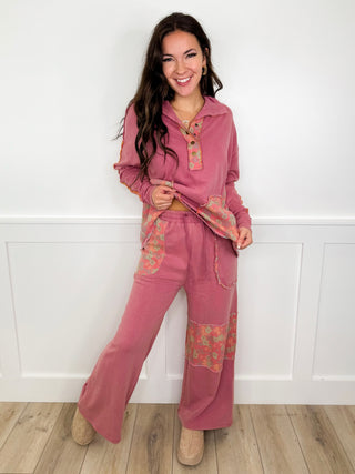 Easel Stuck in a Dream High Rise Cotton Wide Leg Bottoms - 2 colors!