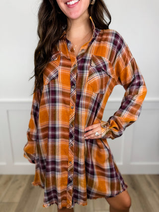 Next Thing I Know Rayon Plaid Avery Mae Button Up Dress - 3 colors!