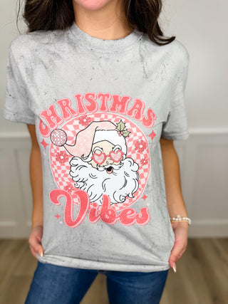 Christmas is the Vibe Cotton Short Sleeve Grey Avery Mae Graphic Tee Shirt