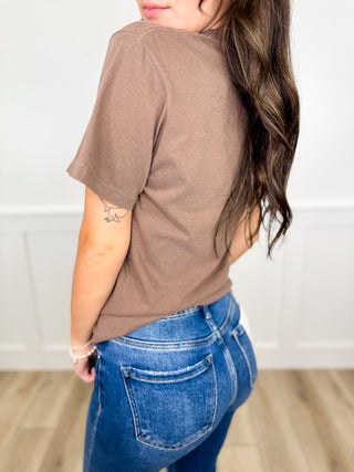 My Husbands Problem Cotton Short Sleeve Mocha Avery Mae Graphic Tee Shirt