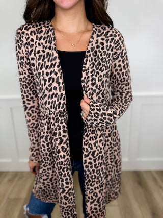 Spotted Cutie Ribbed Long Sleeve Leopard Avery Mae Cardigan