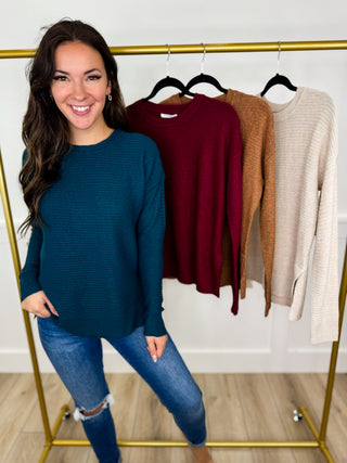 Something About it Knit Long Sleeve Avery Mae Sweater Top - 4 colors!