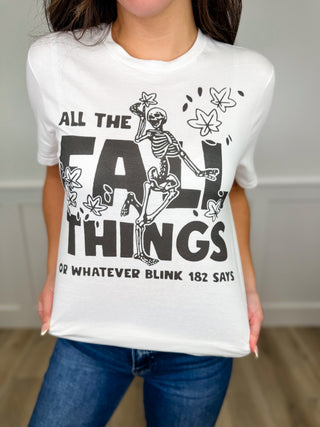All the Fall Things Cotton Short Sleeve White Avery Mae Graphic Tee Shirt