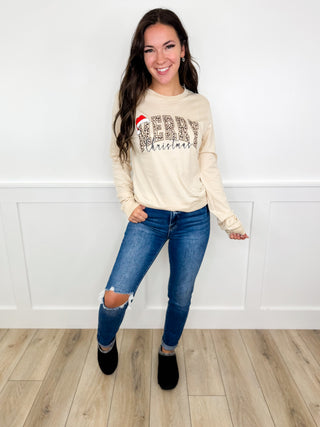 Wild & Merry Cotton Long Sleeve Cream Avery Mae Graphic Tee Shirt