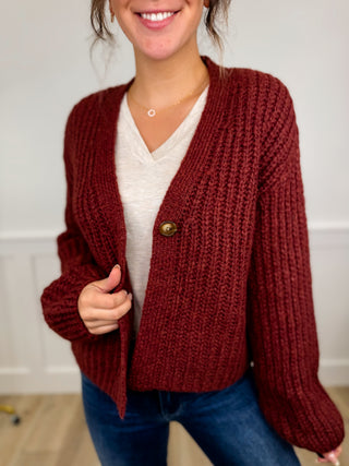 Trading Tales Knit Long Sleeve Brick Avery Mae Cardigan