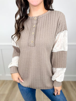 Simply Sweet Long Sleeve Mocha Brown Avery Mae Top