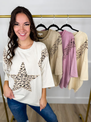 Easel Making Moves Cotton 3/4 Sleeve Leopard Print Top - 4 colors!