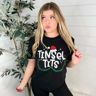 Tinsel Bosom Cotton Short Sleeve Black Avery Mae Graphic Tee Shirt