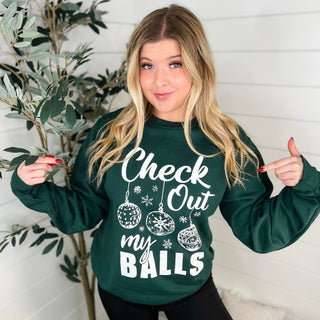 Check Out This Cotton Blend Long Sleeve Green Avery Mae Graphic Crewneck Sweatshirt