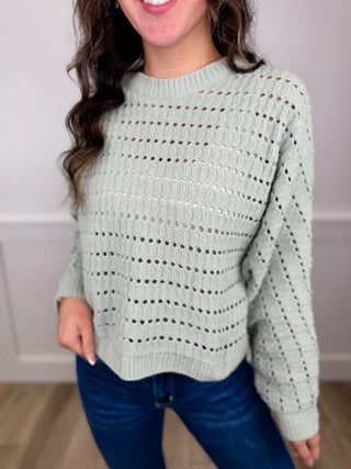 If You Must Knit Long Sleeve Avery Mae Mom Cropped Sweater Top - 3 colors!