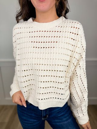 If You Must Knit Long Sleeve Avery Mae Mom Cropped Sweater Top - 3 colors!