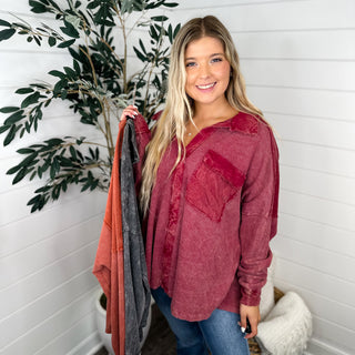 Matter of Fact Cotton Blend Long Sleeve Avery Mae Top - 3 colors!