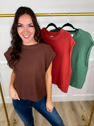 Weekend Wanderer Cotton Cap Sleeve Avery Mae Sweater Top - 3 colors!