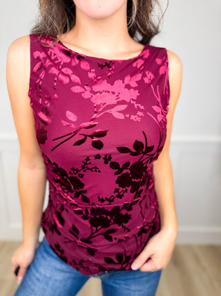 White Birch Love You Loudly Wine Red Tank Top