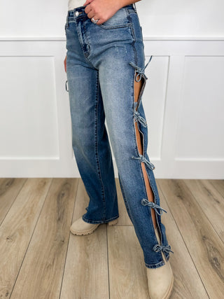 Cello Amora Mid Rise Medium Wash Dad Jeans