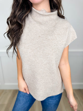 In Her Element Knit Short Sleeve Oat Avery Mae Sweater Top