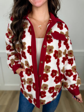 Take Me Away Knit Long Sleeve Red Jacket