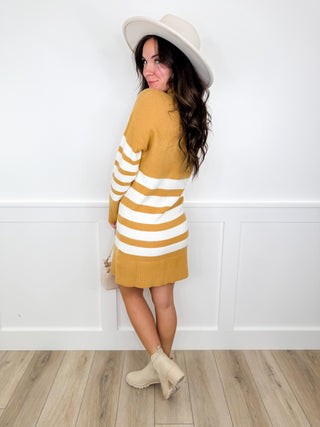 Quiet Curiosity Knit Marigold Avery Mae Sweater Dress