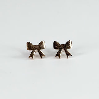 Just a Little Simple Bow Rose Gold Stud Earrings